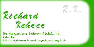 richard kehrer business card